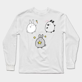 Cute bunnies sticker pack Long Sleeve T-Shirt